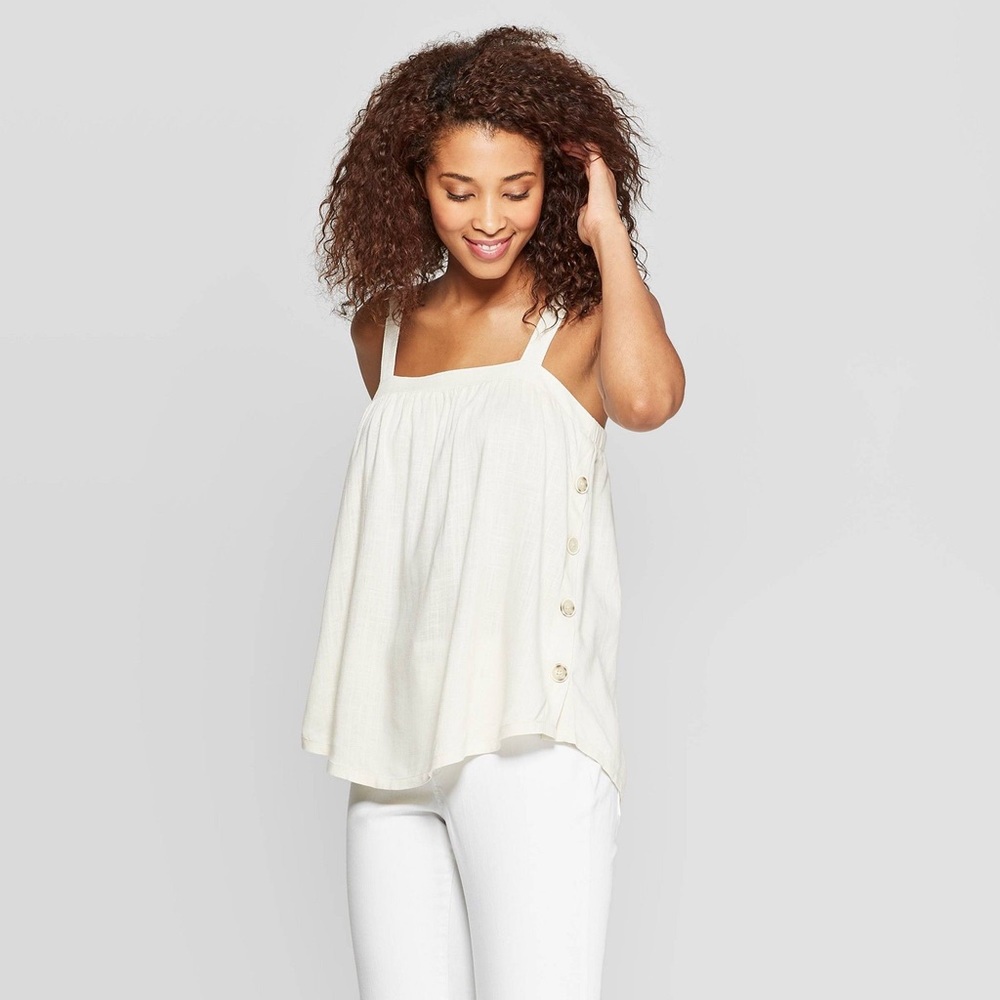 Universal Threads Square Neck Side Button Up Tank